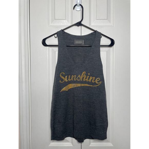 Zadig & Voltaire Womens Sunshine 100% Merino Wool Tank Top Size XS Gray - Picture 1 of 7